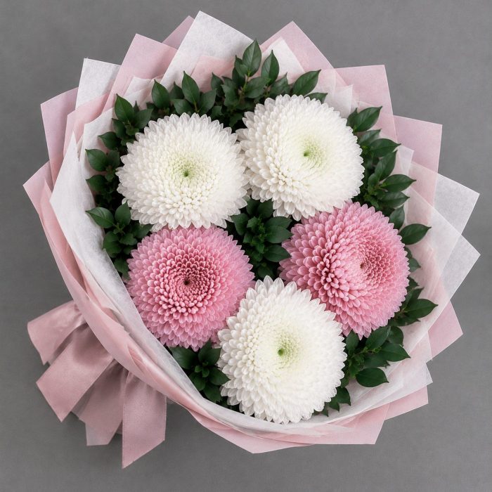Букет из гвоздик и хризантем, фото 2