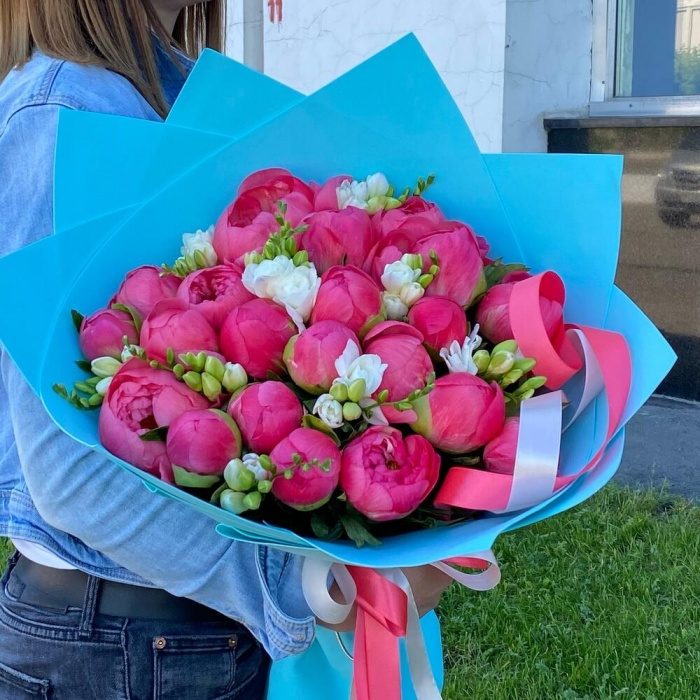 Букет «Пионы и фрезии», фото 5